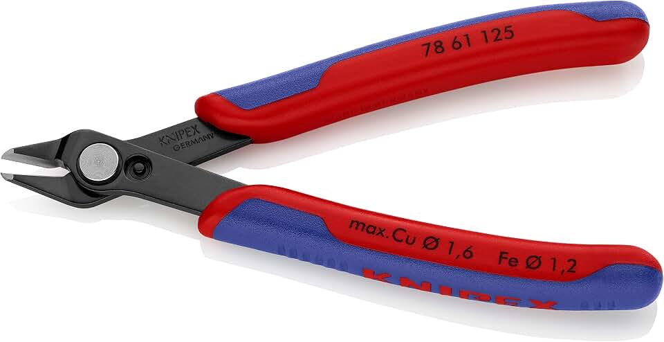 KNIPEX Tools 78 61 125 5-Inch Electronics Super Knips Comfort Grip | Electronic Super Knips Precision Flush Cut Pliers, German Engineering