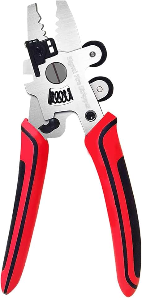 Signal fire Fiber Optic Stripper, 9 in 1 Fiber Optic Stripper Tool, Wire Cutters Pliers Electrician Tools for Wire Stripping Cutting &amp; Cleaning, Fiber Cable Stripping Tool for Technicians