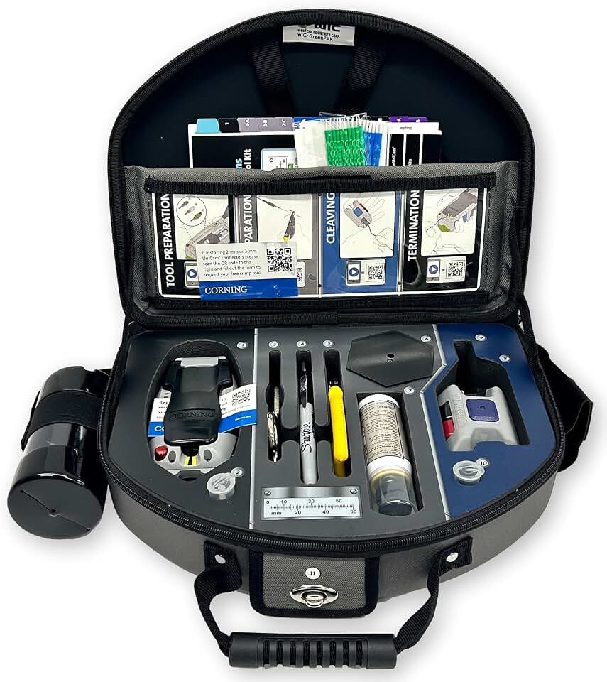 Corning TKT-UNICAM-PFC UniCam High-Performance Installation Toolkit LC, SC and ST Compatible; Terminates Single-Mode and Multimode Fibers; Includes Carrying Case