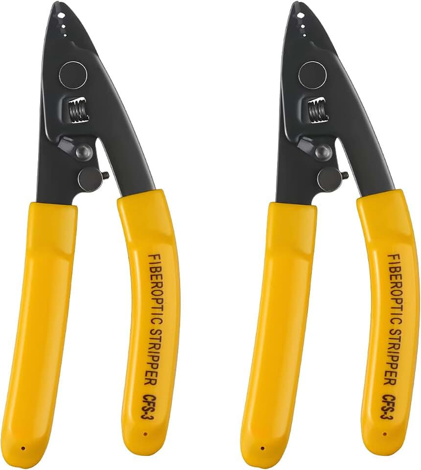 2 Pcs CFS-3 Fiber Optic Stripper 3 Port Hole Fiber Optic Stripping Tools with 6" handle - Hex Key Adjustable For Jacket, Buffer, and 125μm-250μm Coating Stripping