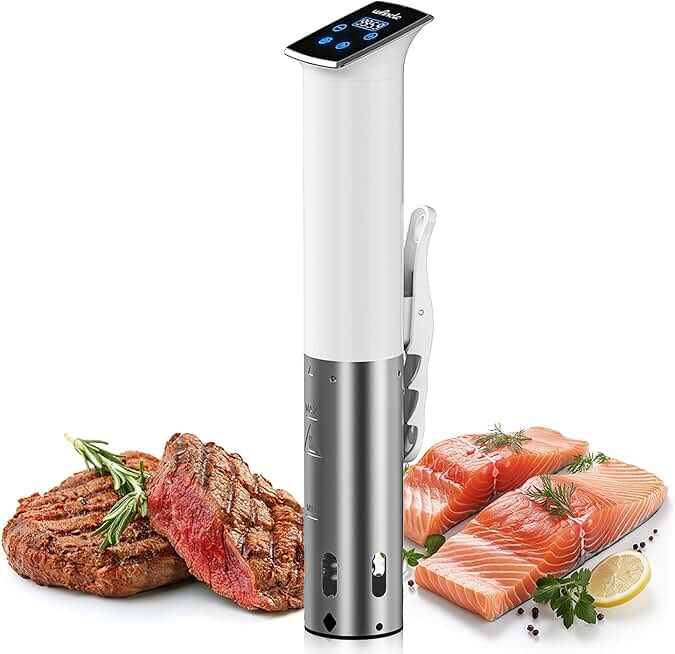 Wancle Sous Vide Machines, 1100 Watts Sous-Vide Cooker Immersion Circulator, IPX7 Waterproof, Quiet, Easy to Use for Home Chefs