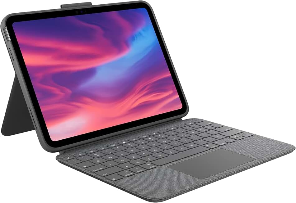 Logitech Combo Touch, Detachable iPad Keyboard Case 10th gen - Oxford Gray | Large Precision Trackpad, Full-Size Backlit Keyboard, Smart Connector Technology, A16 compatible