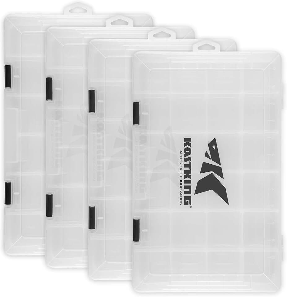 KastKing Utility Tackle Boxes, 3600 and 3700 Fishing Tackle Trays | Plastic Storage Organizer Box with Removable Dividers, Durable, Fishing Tackle Storage, Box Organizer