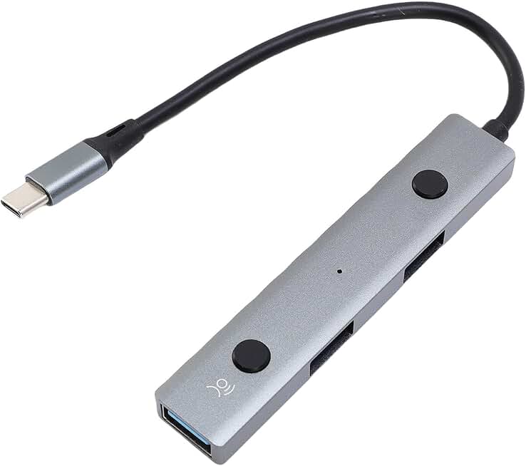 Fabater AI Voice Hub, No Drivers Needed AI USB C Hub with ChatGPT and DeepSeek Integration, Real Time Voices to Text Transcription, Voice Control USB Adapter for Laptops, Desktops