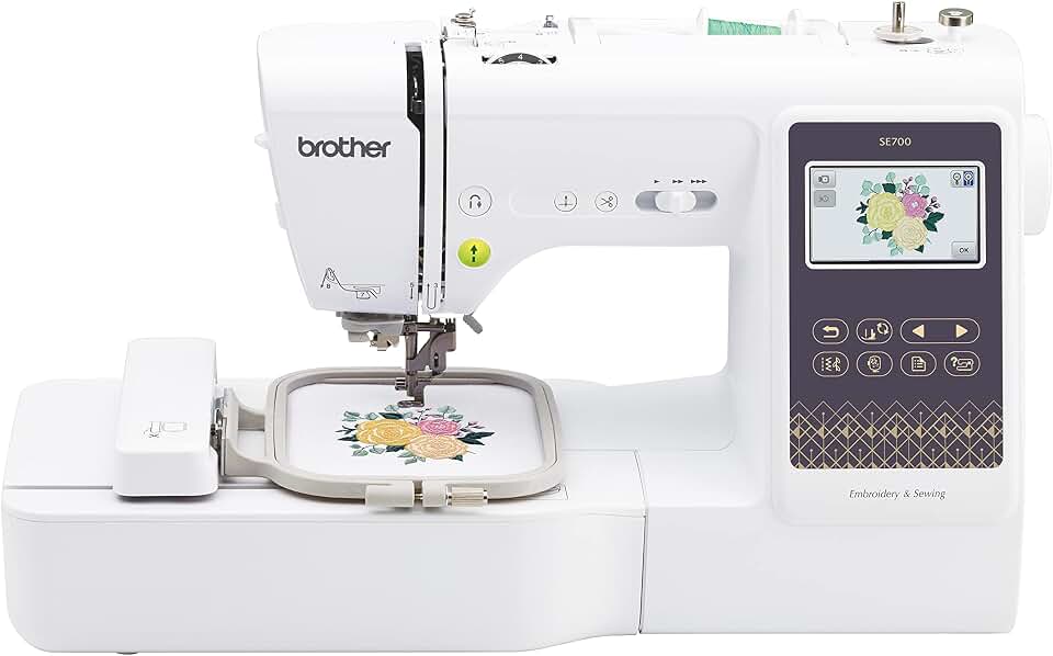 Brother SE700 Sewing and Embroidery Machine, Wireless LAN, 8 included Ft | Advanced &amp; beginner sewing machine, 135 built-in embroidery designs, 103 stitches, 4" x 4" hoop, 3.7" touchscreen display