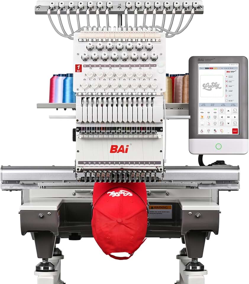 BAI The Mirror 15 Needle 20"x14" Large Area Commercial Embroidery Machine,1200 SPM High Speed &amp; 850 SPM on Hats,Institch OS5 Intuitive Control,Software Included,Local Tech Support