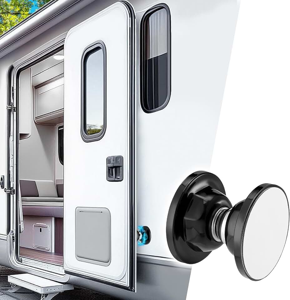 PAMASE Strong Magnetic RV Door Holder, 1 Pack | Keep Doors Open in Breeze, Easy to Install, with Adhesives &amp; Screws, Sturdy Catch Stopper for Camper/Trailer RV Accessories