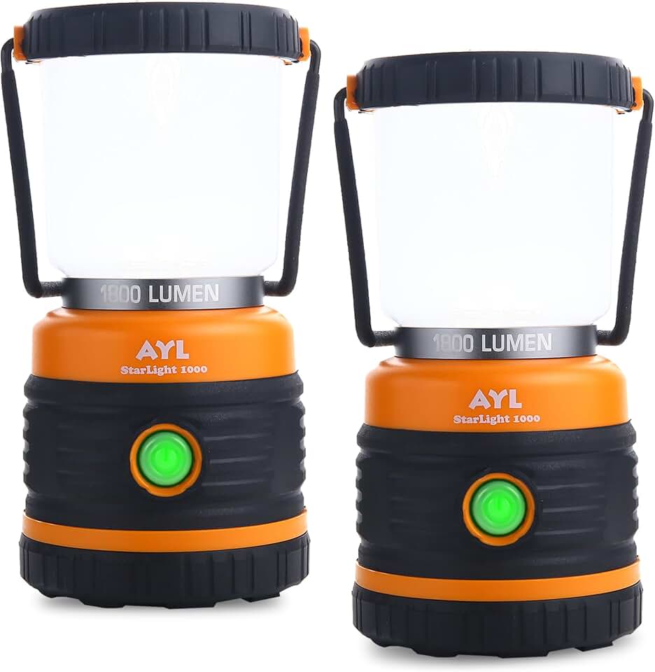 LED Camping Lantern, Battery Powered LED 1800LM, 4 Camping Lights Modes, Perfect Lantern Flashlight for Hurricane, Emergency Light, Storm, Power Outages, Survival Kits, Hiking, Fishing, Home and More