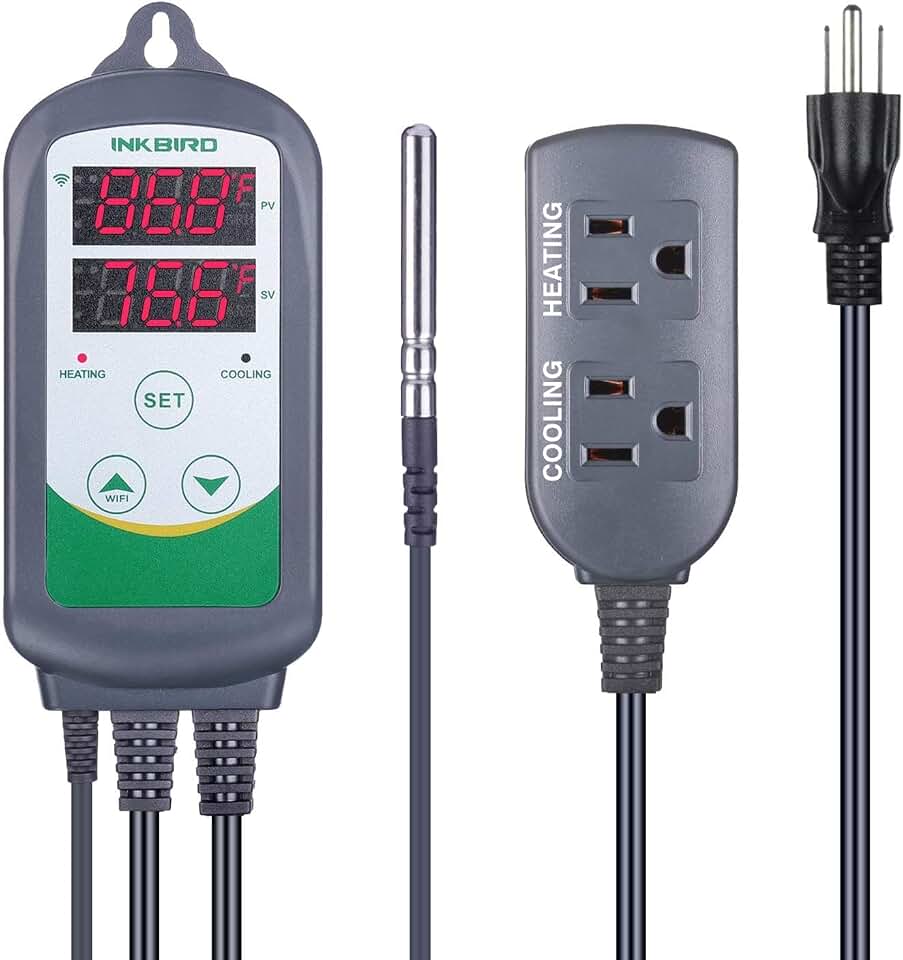 Inkbird WiFi ITC-308 Digital Temperature Controller Thermostat | Remote Monitoring Controlling for Home Brewing Fermentation Breeding Incubation Greenhouse Global Recycled Standard