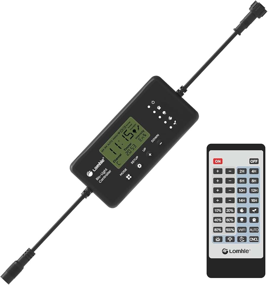 Lominie Programmable WiFi Controller 2.0 LED Aquarium Light with Ramp Timer Dimmer Remote Control