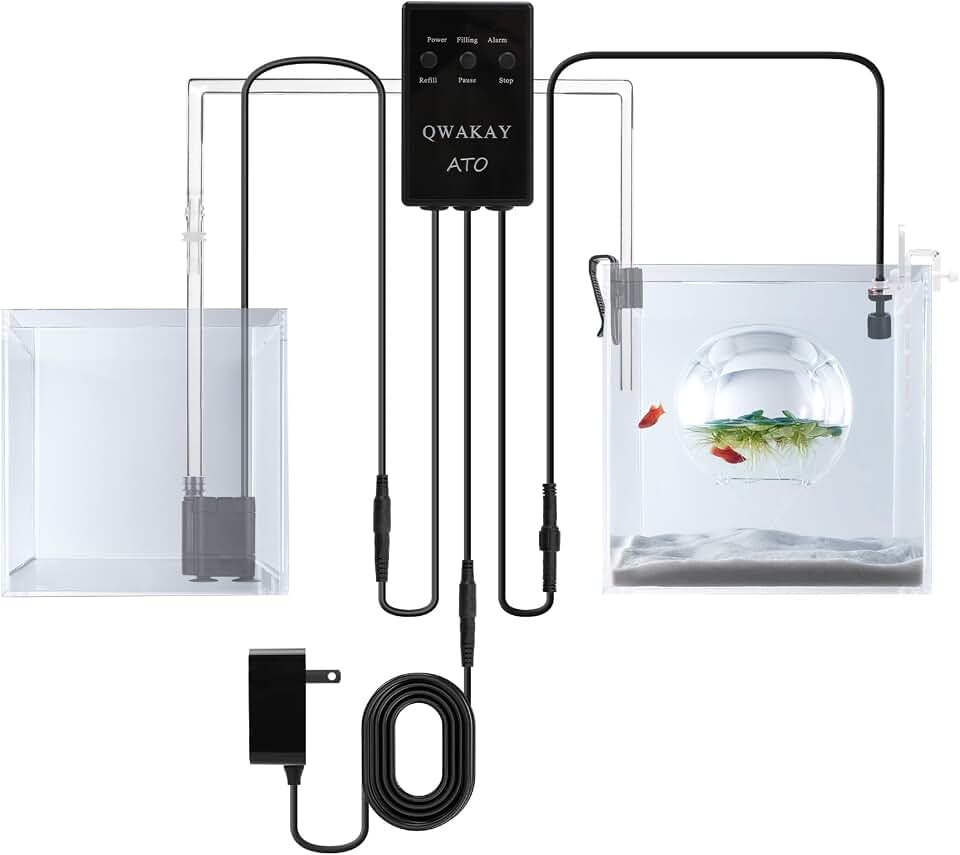 Auto Top Off System Aquarium - Smart Automatic ATO System for Saltwater | Water Level Controller Kit for Fish Tank Aquarium (with Submersible Pump)