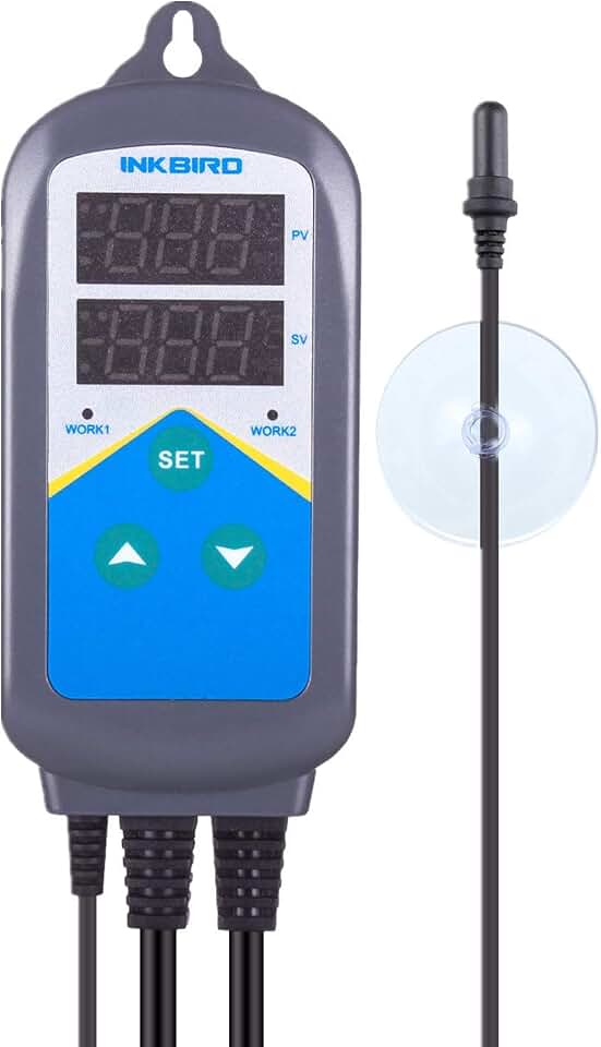 Inkbird Temperature Controller Electronic Heating Thermostat Aquarium Probe | Heater Relay Digital Greenhouse Temperature Controller Dual Stage Timer Time Switch ONLY Heat Plug Outlet NO Cooling
