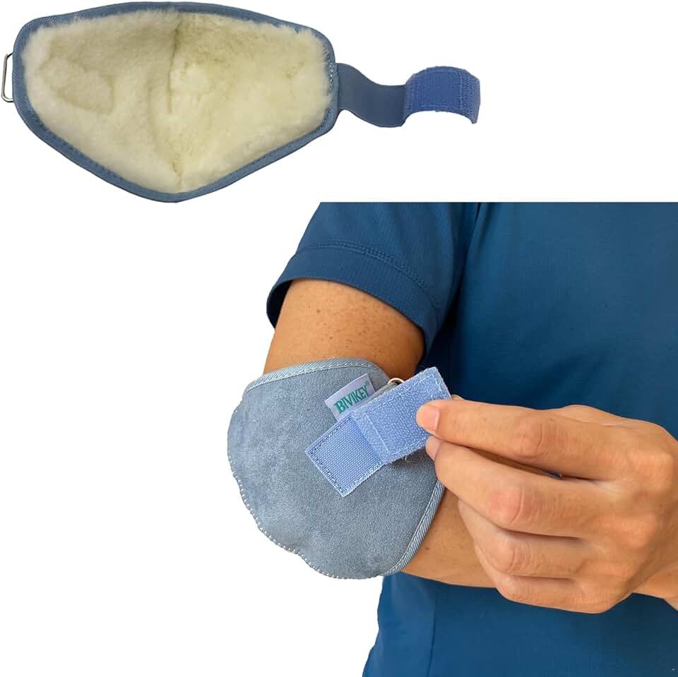 1 Pcs Australian Sheepskin Elbow Pressure Sores Protector Arm Pads |Suitable for Office Home Elderly Care and Medical Institutions Suitable |for People Weighing 130-230 Pounds Blue L