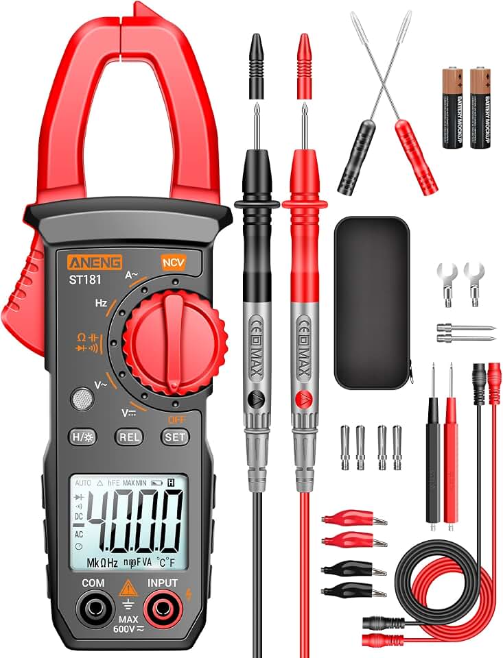 ANENG Digital Clamp Meter,Multimeter Tester,4000 Count,NCV,Amp Voltmeter | Measures AC Current, AC/DC Voltage,Capacitance, Resistance, Diodes, Continuity Frequency Backlight Electrican Tools