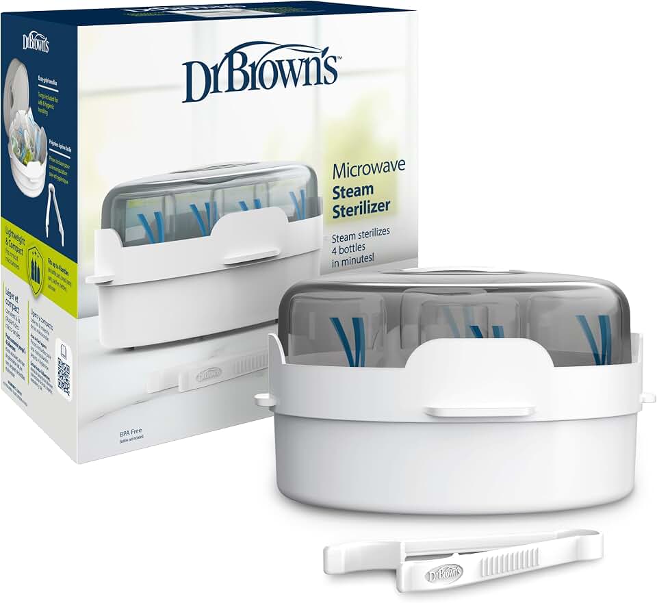 Dr. Brown's Microwave Steam Sterilizer for Baby Bottles and Essentials