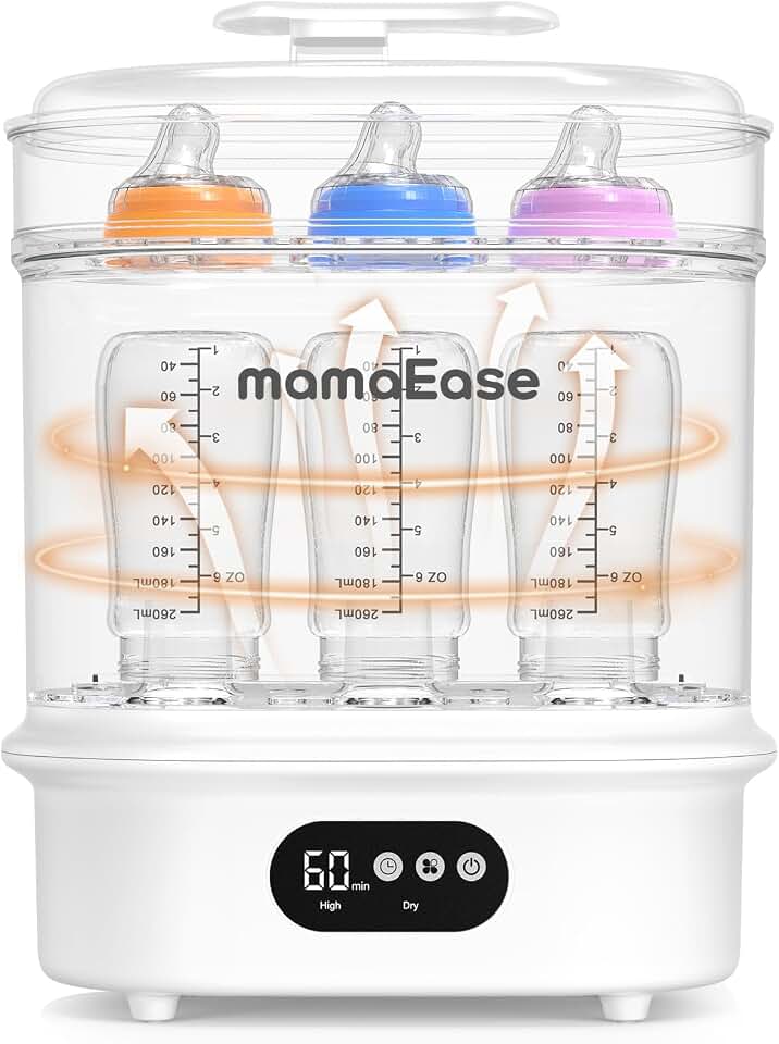 Bottle Sanitizer 4-in-1 Fast Electric Sanitizing &amp; Drying Machine | BPA-Free Food-Grade Material,and Waterless Low-Temperature Hot Air, HEPA Filter, 72H Storage, 6-Bottle Capacity Global Recycled Standard