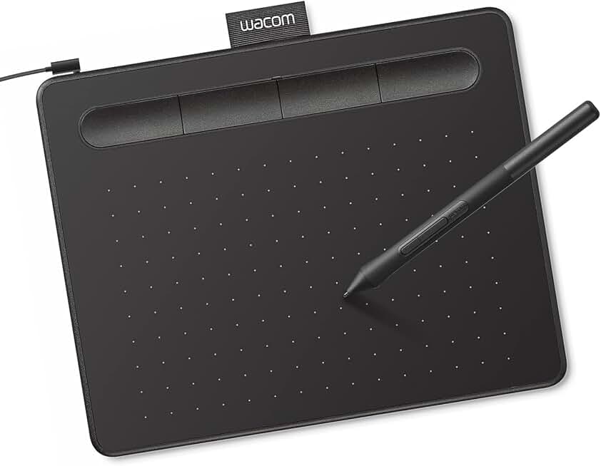 Wacom Intuos Small, Wired Graphic Drawing Tablet with Pen + Software | Battery-free pen, 4 ExpressKeys for shortcuts, works with Mac, Windows &amp; Chromebook; Ideal for creators, students &amp; teachers