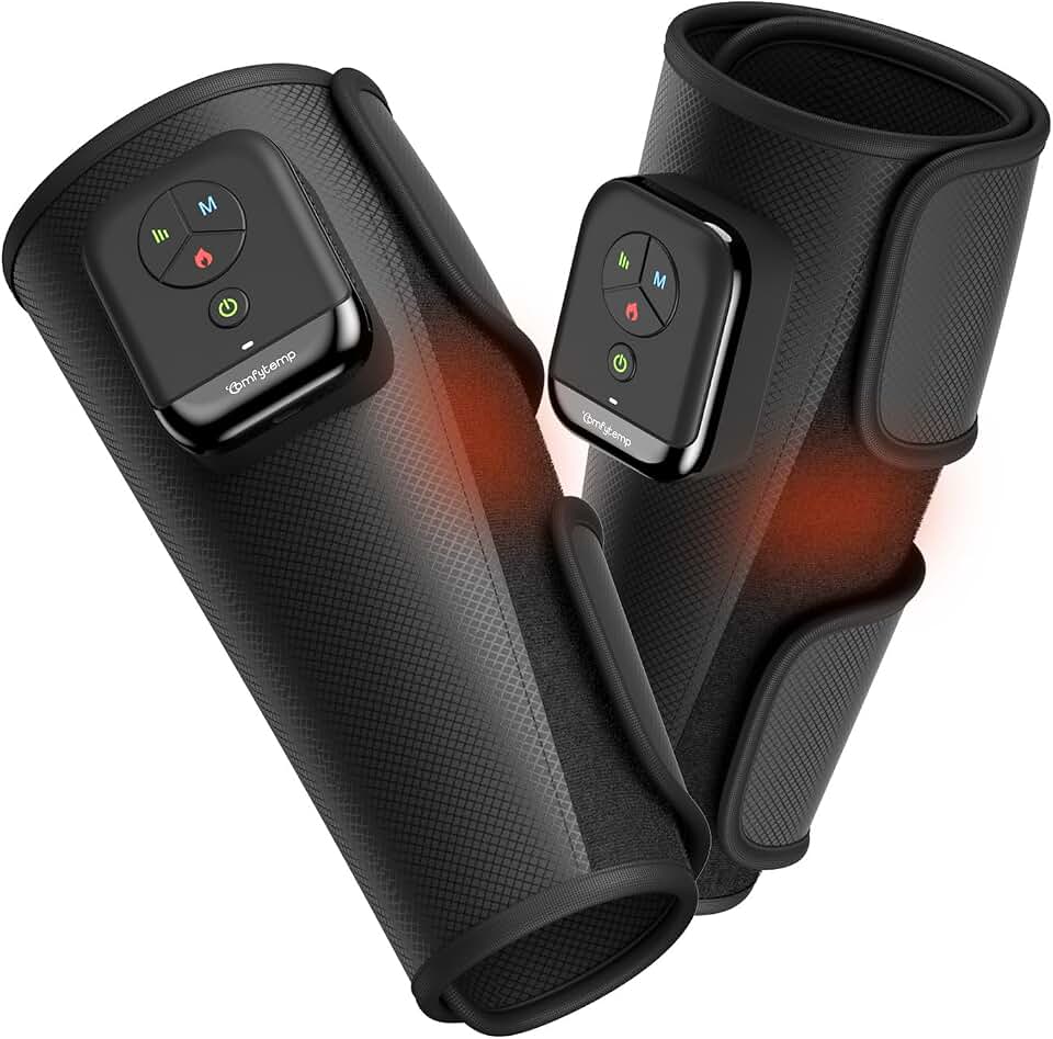 Comfytemp Cordless Air Compression Calf Massager with Heat (Fit 13"~18") | FSA Eligible HSA, Sequential Compression Device for Varicose Vein, Edema, RLS, Leg Compression Massager, Ideal for Men Women