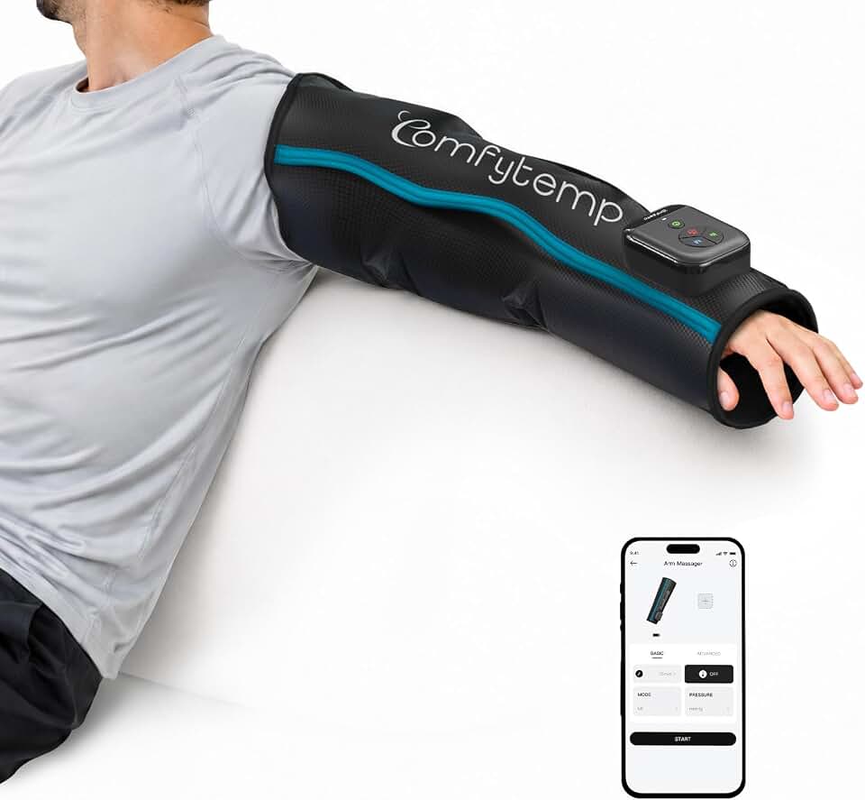Comfytemp Air Compression Arm Massager M, Arm Sequential Compression Device | FSA Eligible HSA, Improve Circulation and Reduce Muscle Soreness, Cordless &amp; Portable, Ideal for Men Women (Fits Arm 11"~15")