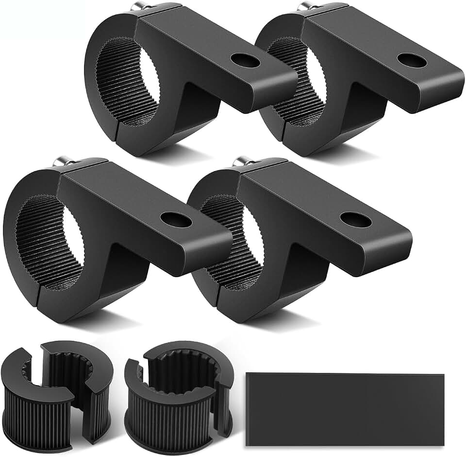 Nilight 4 Pack Off Road LED Light Mount Bracket,Mini Horizontal Tube Clamp | Fits 0.75", 0.875", 1.125" Horizontal Bars Roll Cage Bull Bar Roof Rack Mount Holder for Truck ATV UTV SUV Boat Global Recycled Standard