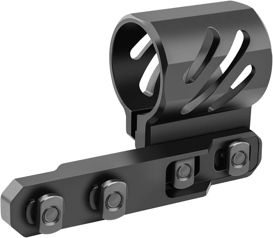 Feyachi M Lock Offset Flashlight Ring Mount for M Lock Rail System | 2 Mounting Inserts Included fits 27mm 25.4mm 20mm Diameter Flashlight-Sand