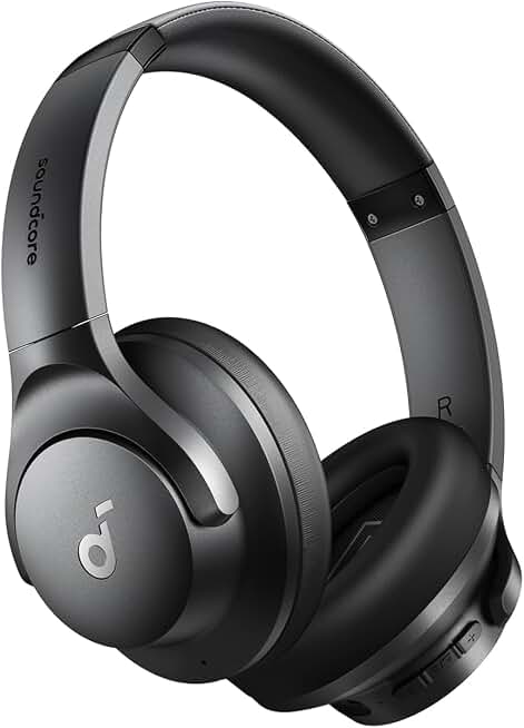 Soundcore by Anker Q20i Hybrid Active Noise Cancelling Headphones, Black | Over-Ear, Bluetooth, 40H ANC Playtime, Hi-Res Audio, Big Bass, Transparency Mode, Customize via App, Travel, Home, Office TCO Certified