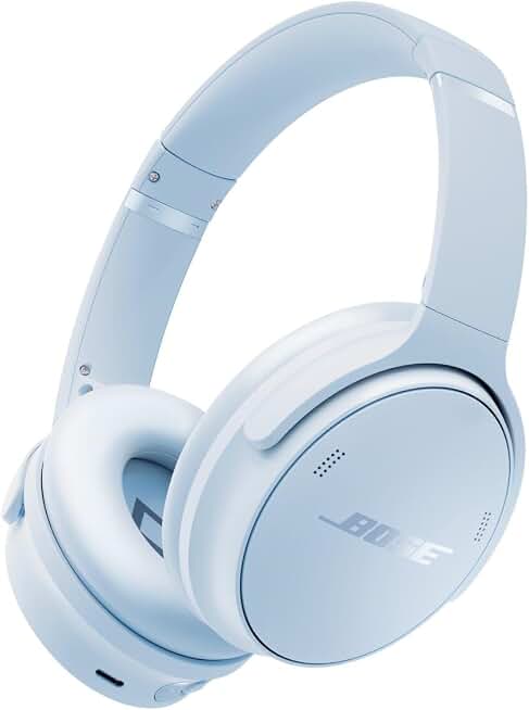 Bose QuietComfort Headphones - Wireless Bluetooth Headphones, Active Over Ear Noise Cancelling and Mic, USB-C Charging, Deep Bass, Up to 24 Hours of Playtime, Ice Blue - Limited Edition Color