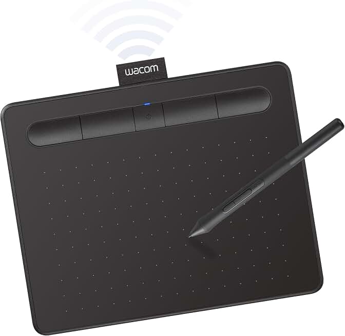 Wacom Intuos Small, Bluetooth Graphic Drawing Tablet with Pen + Software | Battery-free pen, 4 ExpressKeys for shortcuts, works with Mac, Windows &amp; Chromebook; Ideal for creators, students &amp; teachers