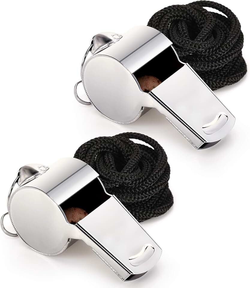 Fya Stainless Steel Whistle with Lanyard, Very Loud Sports Whistle, Perfect for Referees, Coaches, Polices, Emergency, Outdoor Sports,