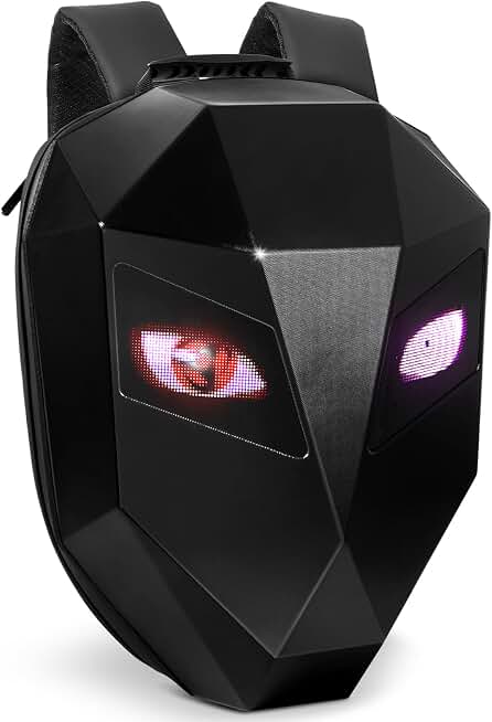 Motorcycle LED Knight Backpack with Full-color screen, | Laptop Backpack, DIY programming , Riding Backpack for Store Helmet, Waterproof Luggage Bag for Travelling Camping Cycling