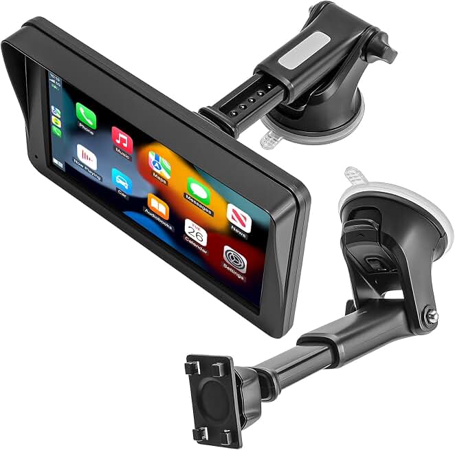 1Zero Replacement CarPlay Suction Mount with Extension Arm for 7-11 Inch | Replacement Suction Mount with Quick Extension Arm fits 7-11 Inch Carplay Screens; Adjustable for Dashboard or Windshield
