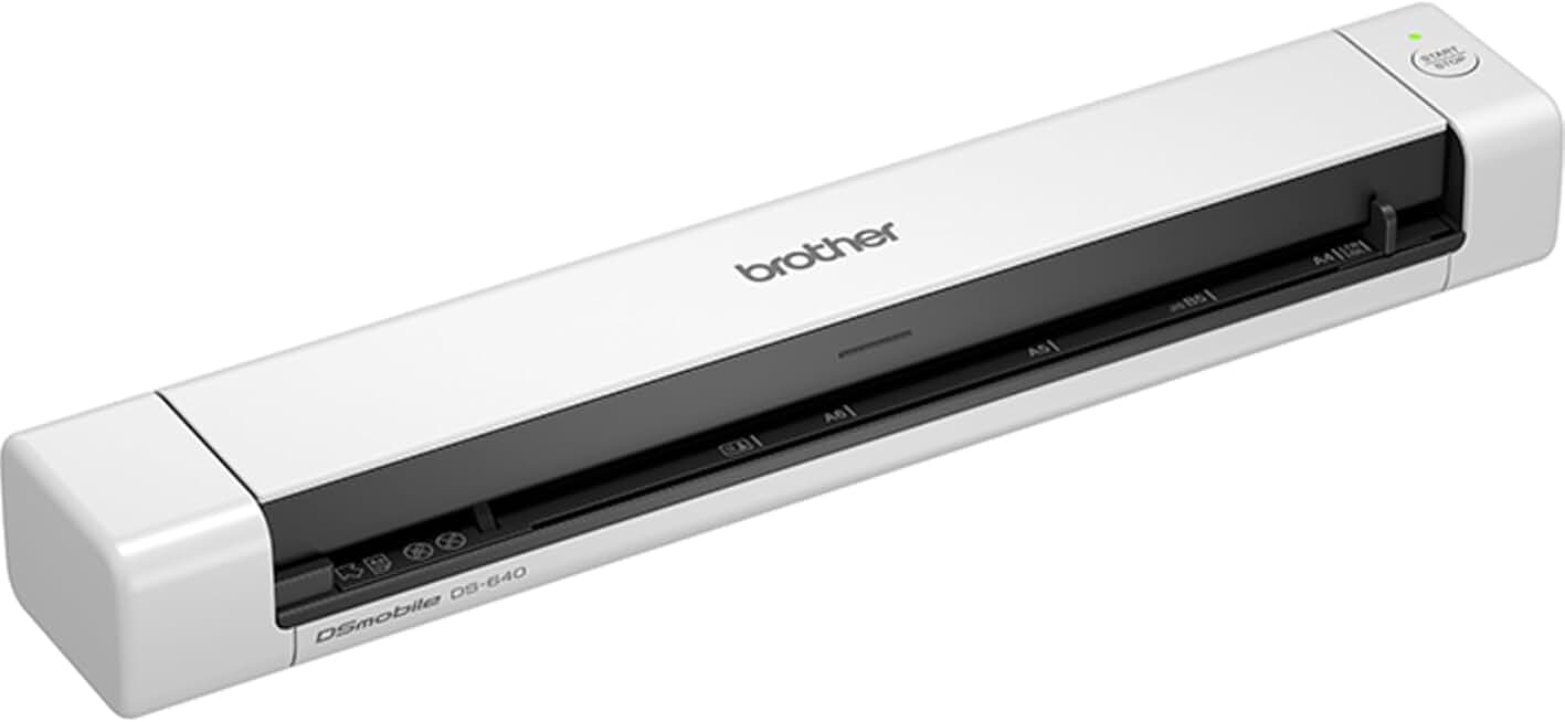 Brother DS-640 Mobile Scanner | A4 | USB Power Supply |15 ppm | Color | Black/White | Dsmobile | Scan to USB (Product is not Wi-Fi)