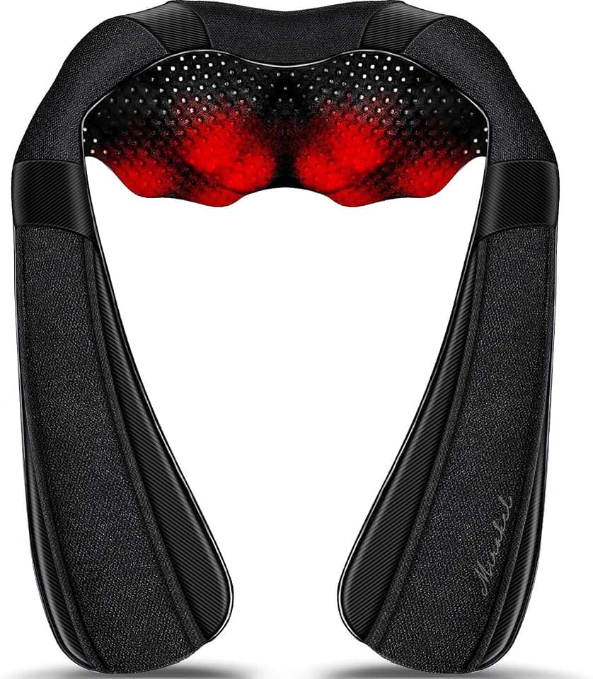 Shiatsu Neck Back &amp; Shoulder Massager with Heat for Pain Relief Deep Tissue | Christmas Ideal Gifts for Women Men Mom Dad, Wife Husband, Him Her, Fathers Day, Mothers Day, Birthday Gift (NOT Cordless) Global Recycled Standard