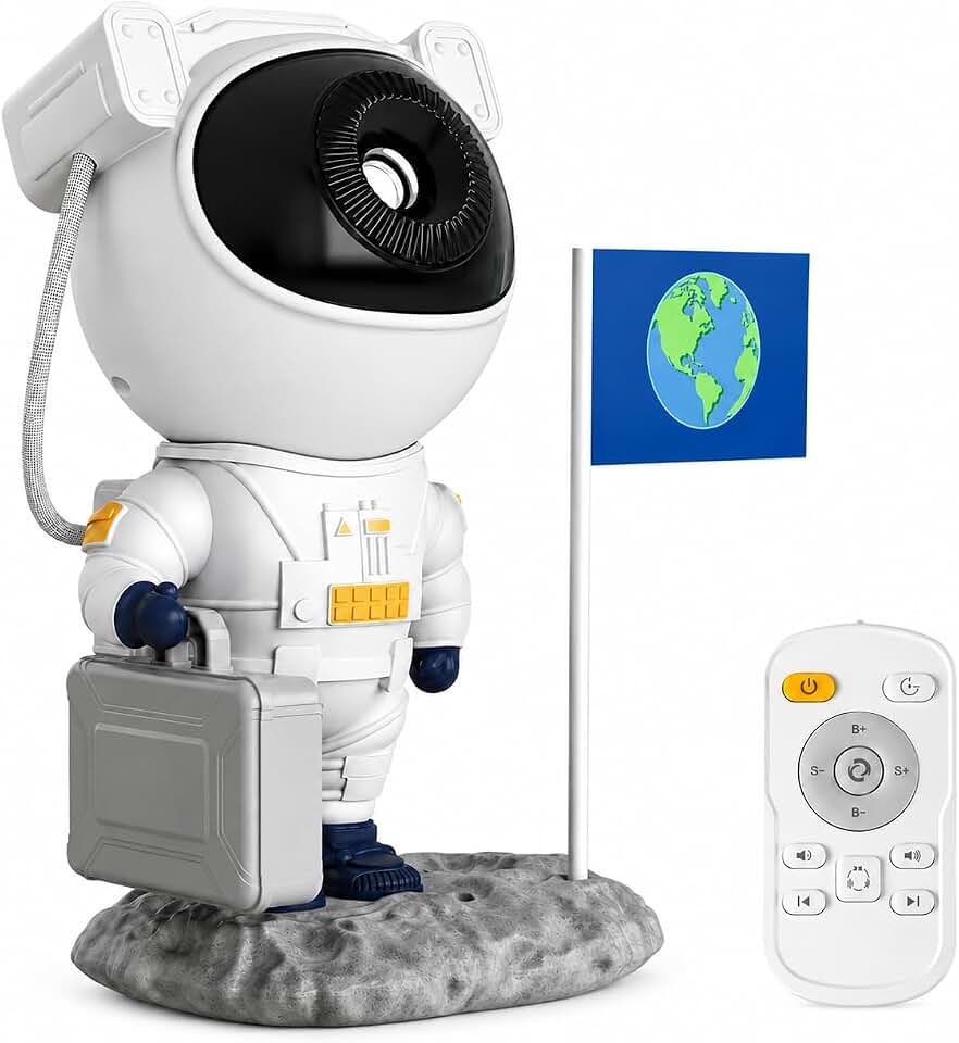 Astronaut Galaxy Projector Planetarium Star Projector, 12-in-1 Space Galaxy Light with Bluetooth 5.0 Speaker, White Noise, Timer &amp; Remote Control, Night Sky Lamp for Bedroom, Home Theater, Party Décor