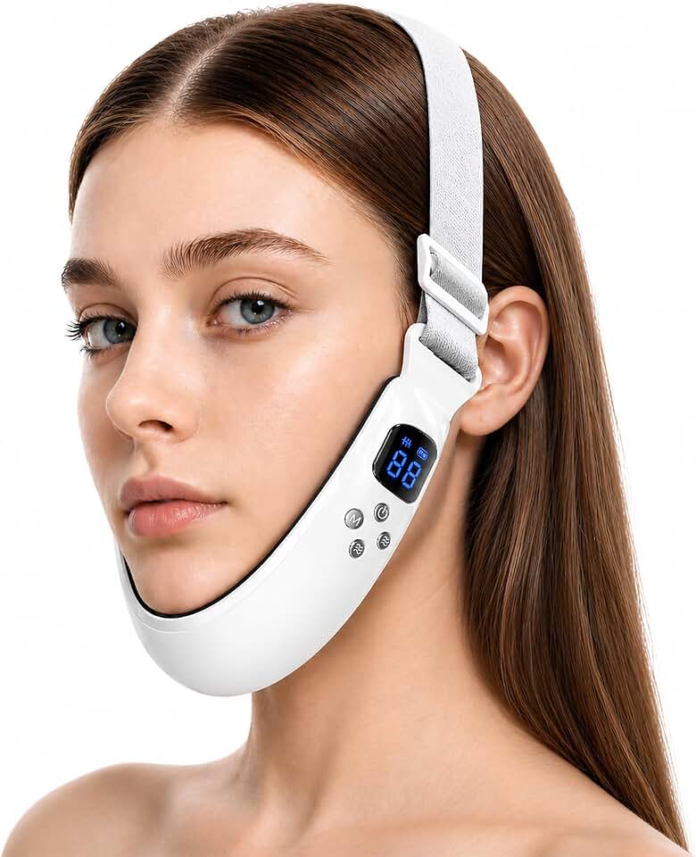 Electric Double Chin Device &amp; V-Face Machine with 6 Modes and 12 Gear Adjustable Intensities - for Jawline Improve and Face Slimmer, Helps Obtain V-Line