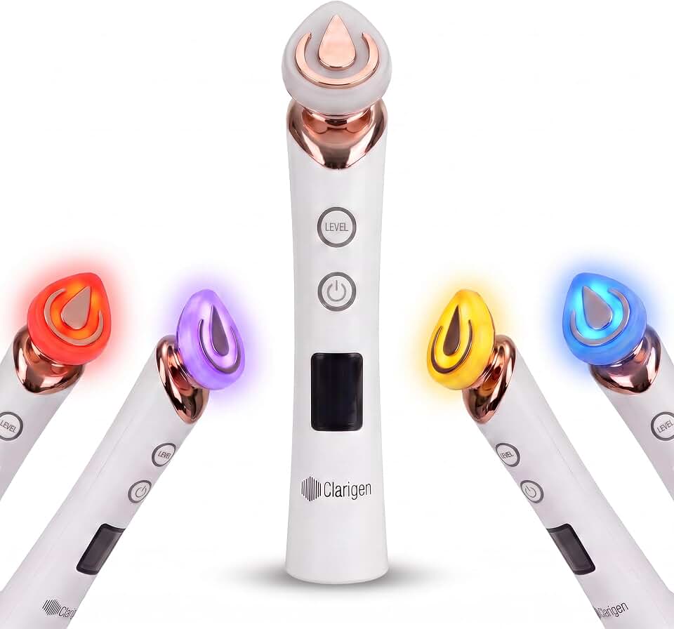 GloWand | 5-in-1 Korean Glass Skin Wand | Face &amp; Neck Booster | 5-in-1 Microcurrent &amp; Red Light GloWand | For Clear, Radiant, Plump, Firmer-looking skin | Depuffing Face &amp; Neck Booster