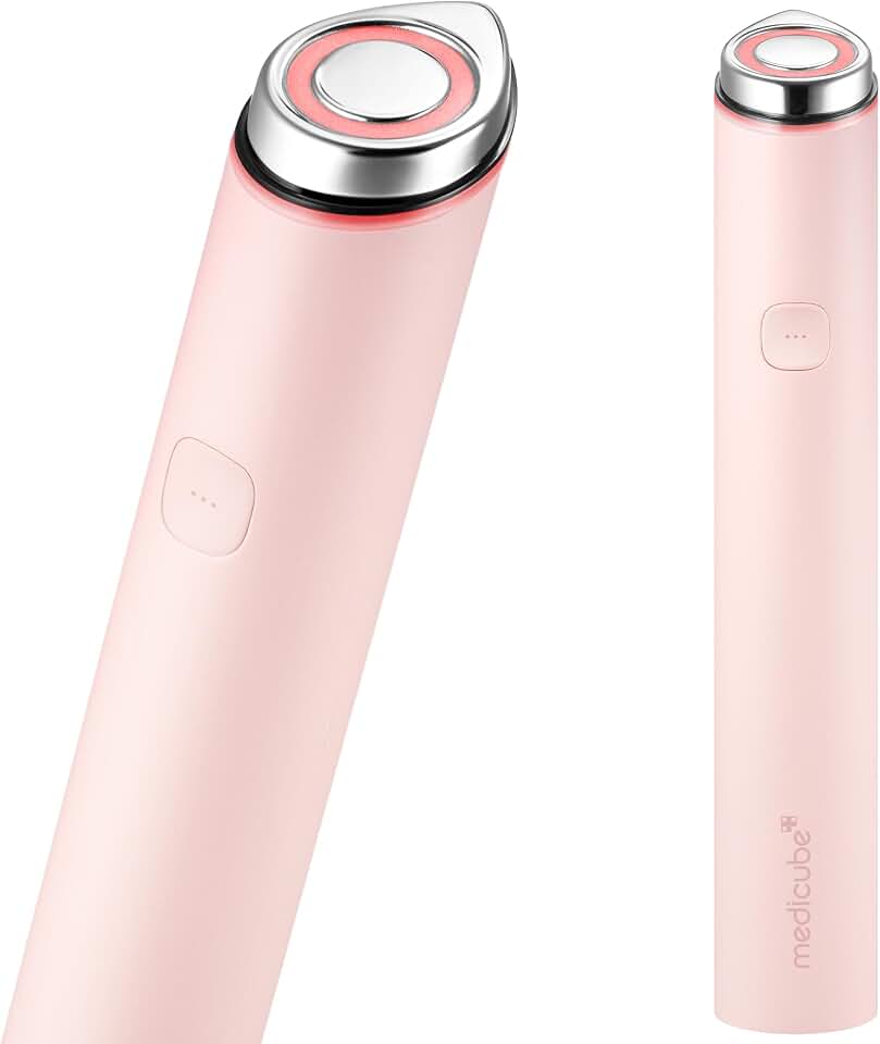 medicube Mini Booster Pro Plus - Portable Facial Device for Radiance, Pink | Facial Device for Radiance, Calming, and Elasticity - Red, Blue, Purple 3-Mode, Korean Skincare Device, At Home Care, Pink