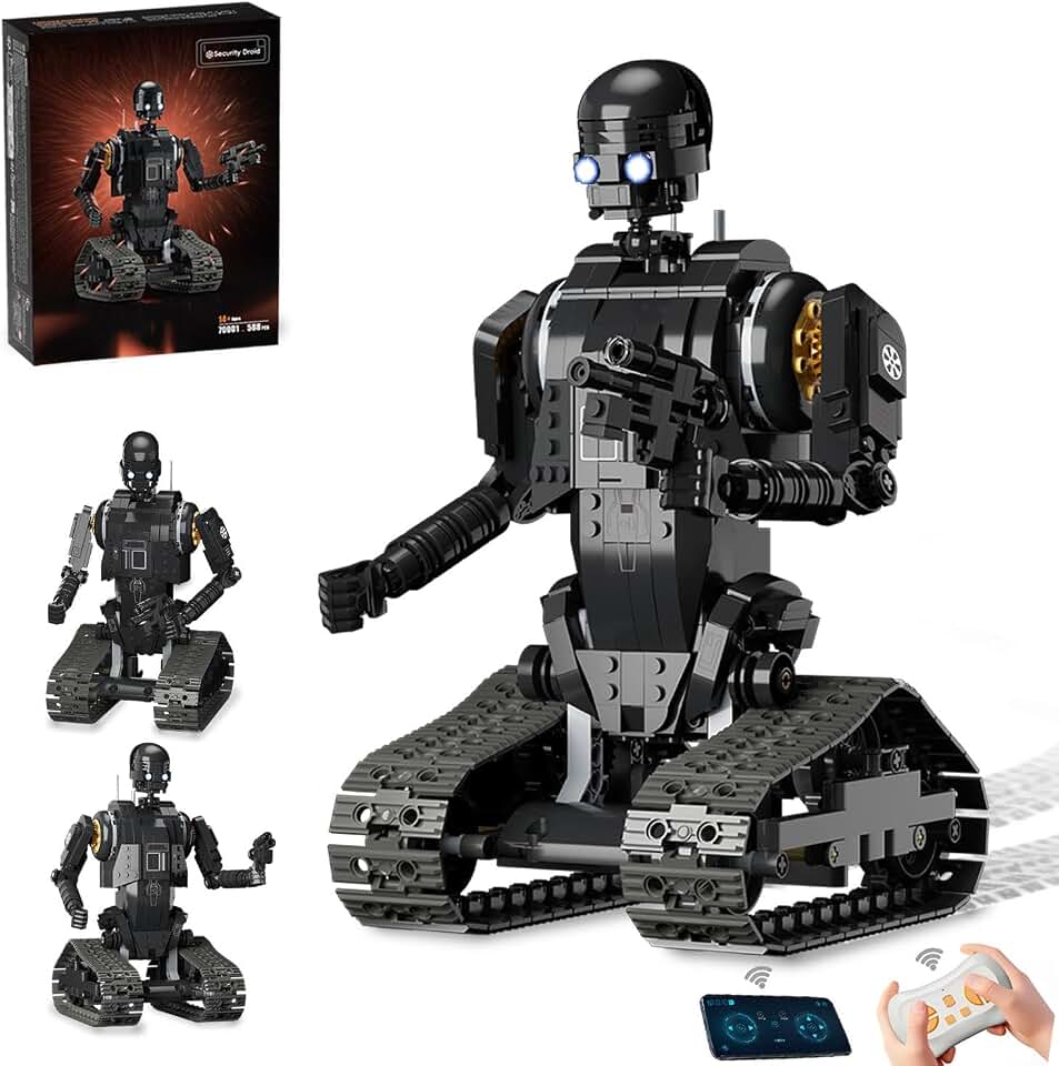 STEM RC Robot Building Kit, Programmable Remote &amp; App Control Robot Toy | Robotics Building Set with LED Light-Up Eyes, Compatible with Lego Robot, Birthday Gifts for Boys Teens Adults, 588 PCS