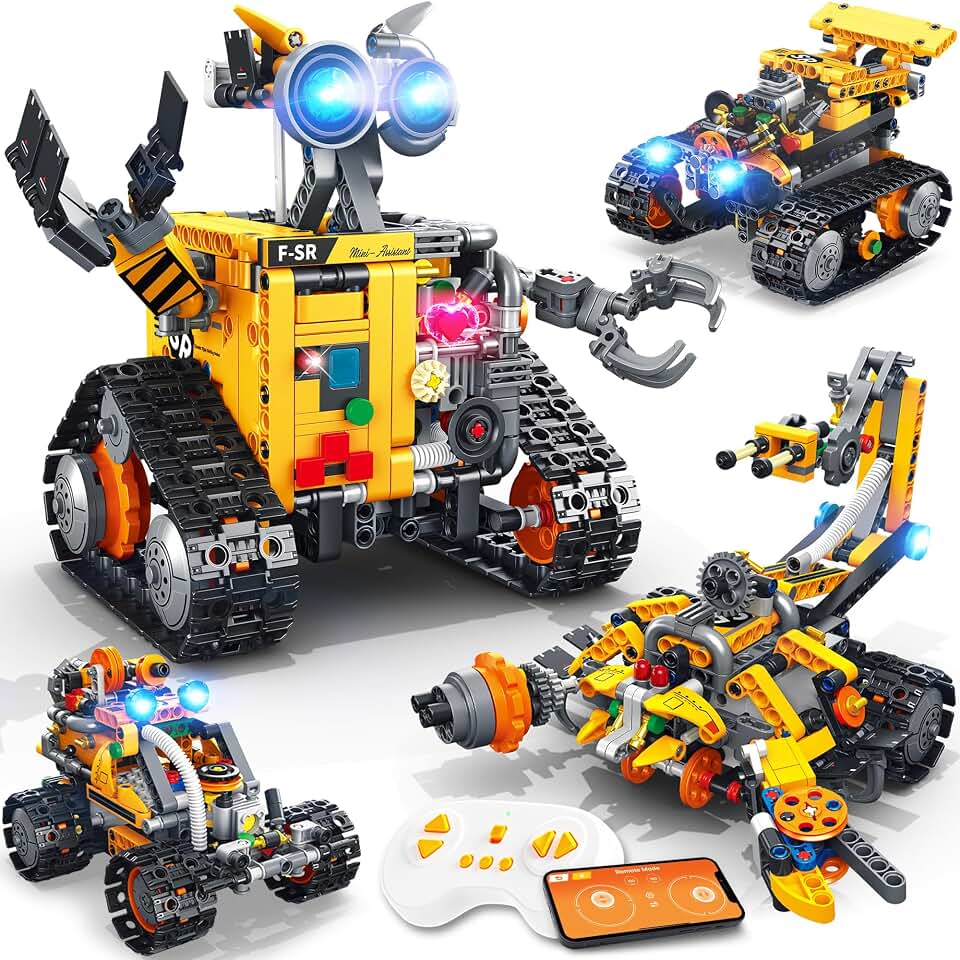STEM Robotics Kit for Kids 8-12, App &amp; Remote Control Robot Building Kit | 4 in 1 Rechargeable RC Robot Toy, 588 Pieces Engineering Kit, Build &amp; Rebuild Models, Birthday Gifts for Boys Girls Global Recycled Standard