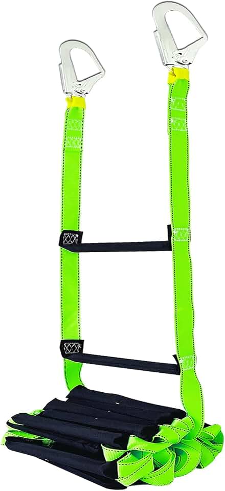 Fire Escape Ladder with 2 Heavy Hooks, 26.5 Feet Emergency Ladder 3 Story | Reusable Fire Safety Ladder for 2-3 Story Home, Quick Deployment Fire Ladder Rope Ladder for Balcony Window Railing Treehouse