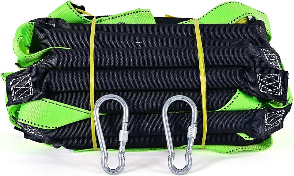 Fire Escape Ladders, 13FT Emergency Rope Ladder with 2 Hooks for 2-3 Story Homes, Portable Multi-use Quick Deployment Rope Ladders for Balcony Tree Window