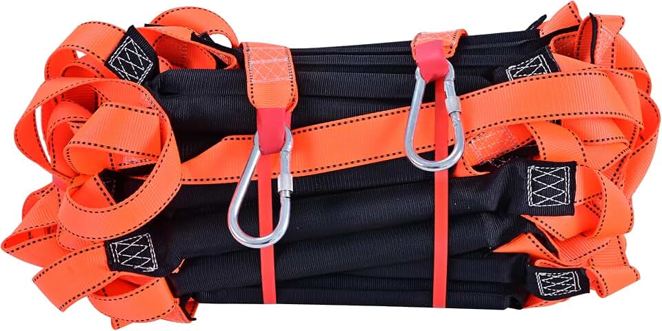 Fire Escape Ladder,32 FT Emergency Portable Safety Ladder,Extension Rope Ladder with 2 Hooks,2-3 Story Homes Reusable Safety Rope Ladder for Window Balcony Tree House