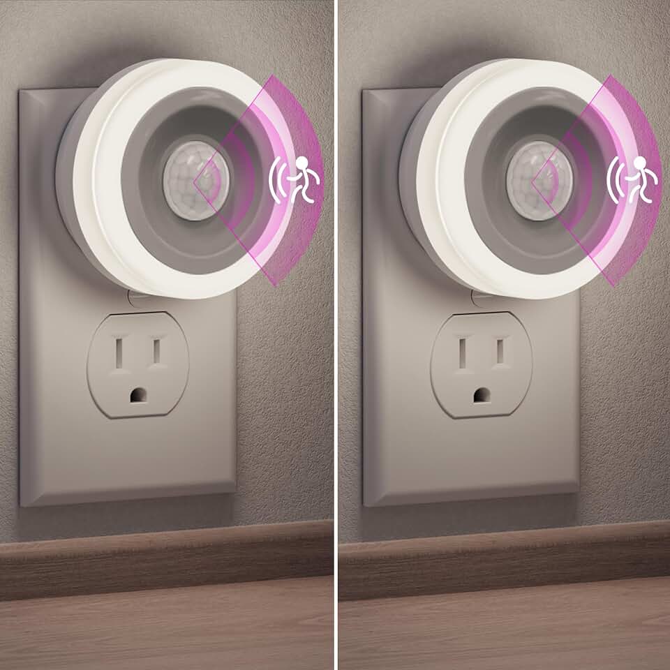 Briignite Motion Sensor Night Light, [2 Pack] Night Lights Plug into Wall | Auto On/Off Motion Activation Nightlight, Energy-saving 0.6W LED, Daylight White, Ideal for Kids, Bedroom, Bathroom