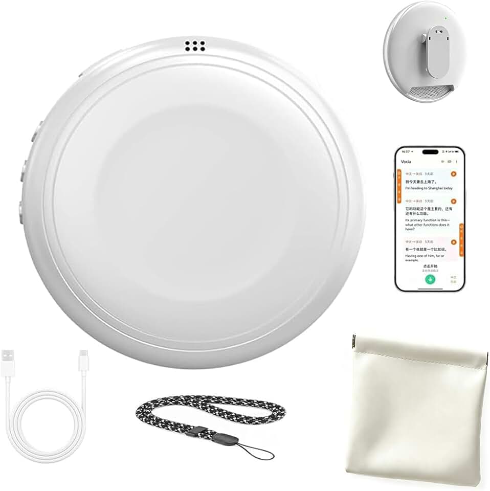 AI Real-Time Language Practice Companion, Smart Wearable Translator (1pc) | Portable Language Translator Device, AI-powered Oral English Tutor, Real-Time for Work, Learning, Travel, Business