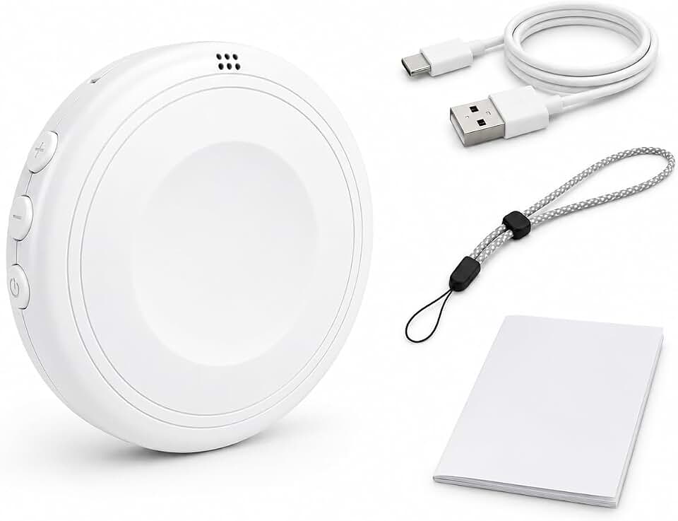 AI Language Translator Device, 165 Languages, White | No Subscription Fee Required, Real Time Translation, Voice Practice, Clip on Design, Bluetooth Connection, USB C rechargeable