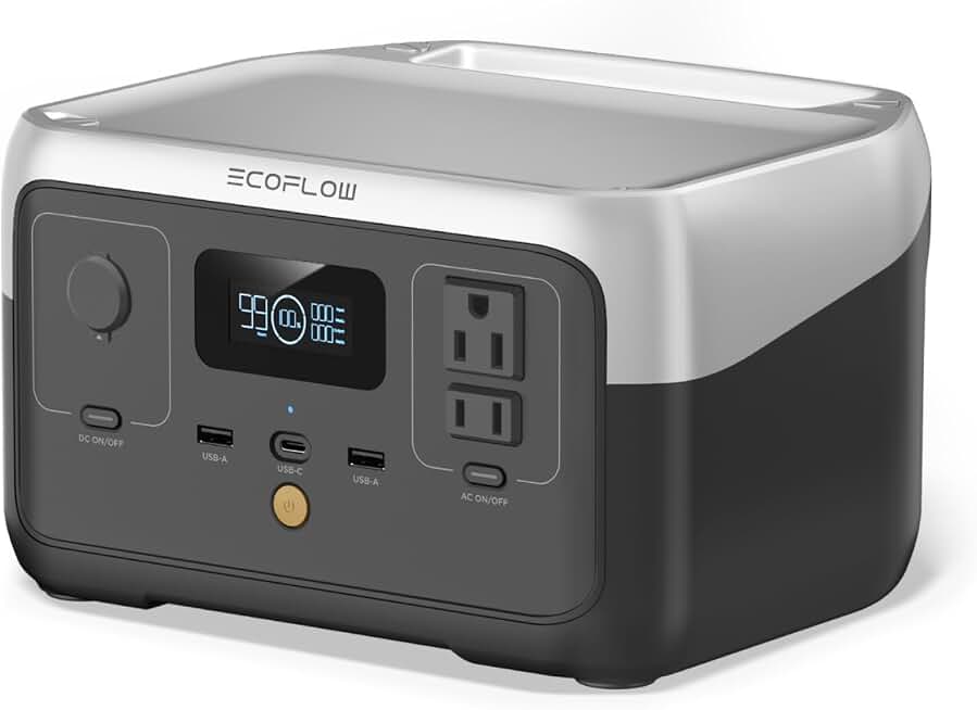 EF ECOFLOW Portable Power Station RIVER 2, 256Wh 300W | 1 Hr Fast Charging, LiFePO4 Battery,Up to 600W Solar Generator for Outdoor Camping/RVs/Home Use(Solar Panel Optional)