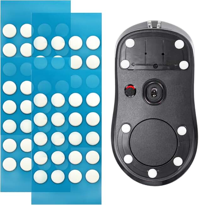 80-Pcs DIY Universal PTFE Mouse Skates Set - Dia 6mm White Glide Dots with Curved Edges&amp;Strong Adhesive for Custom Gaming Mouse Tuning