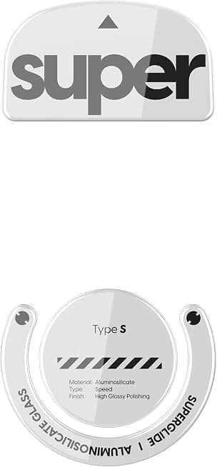 Pulsar Gaming Gears Superglide Type-S Skates for GPro X Superlight 1, White | Ultra-Fast Smooth Glide, Ultra-Low Friction, Durable Aluminosilicate Glass, Polished Rounded Edges, Precise Tracking