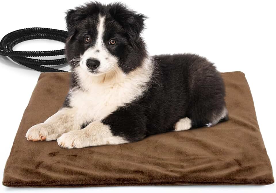 NAMOTEK Pet Heating Pad, Waterproof Heated Mat with Chew Resistant Cord Safe Electric Auto Constant Temperature Heating Pad for Dogs and Cats Indoor Warming Pad 19.7" x15.7"