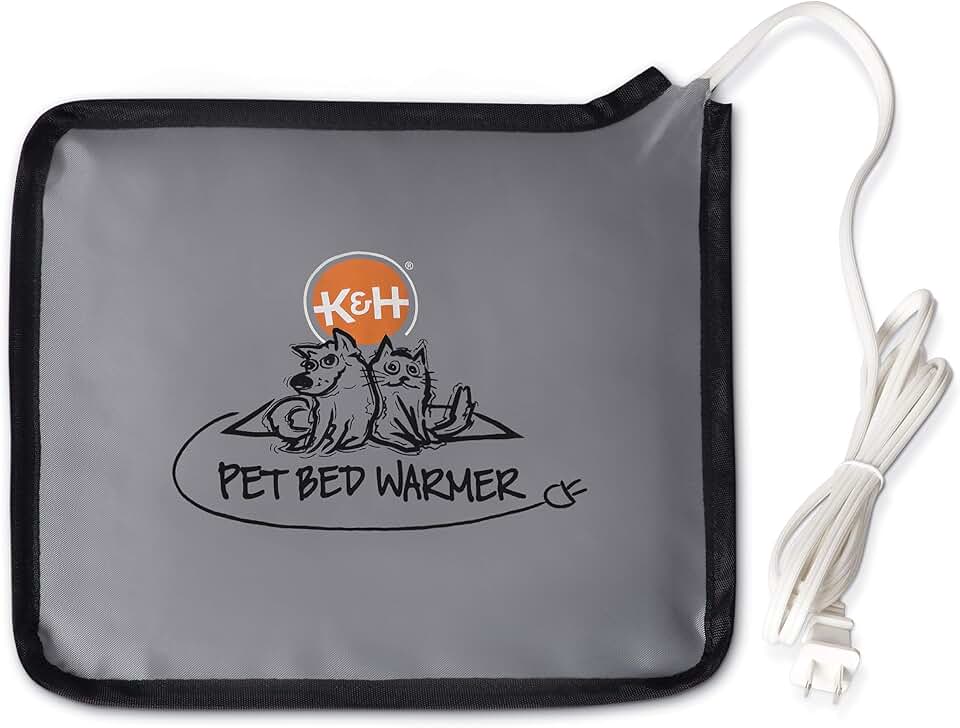 K&amp;H Pet Bed Warmer, Safety Listed, Cat Heating Pad, Small 10.25x9.25in Gray | Create Your Own Heated Cat Bed with The K&amp;H Warmer, Waterproof Indoor Heated Warming Pad Insert, Smart Automatic Temperature